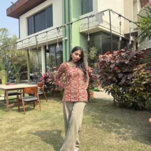 Red Bloom Everyday Kurti