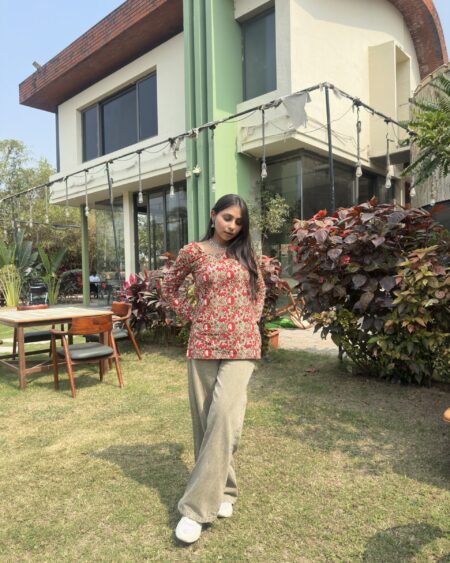Red Bloom Everyday Kurti